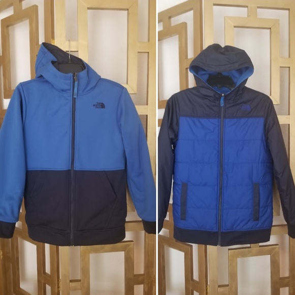 The North Face Other - Boys Reversible Blue North Face Hooded Jacket Coat